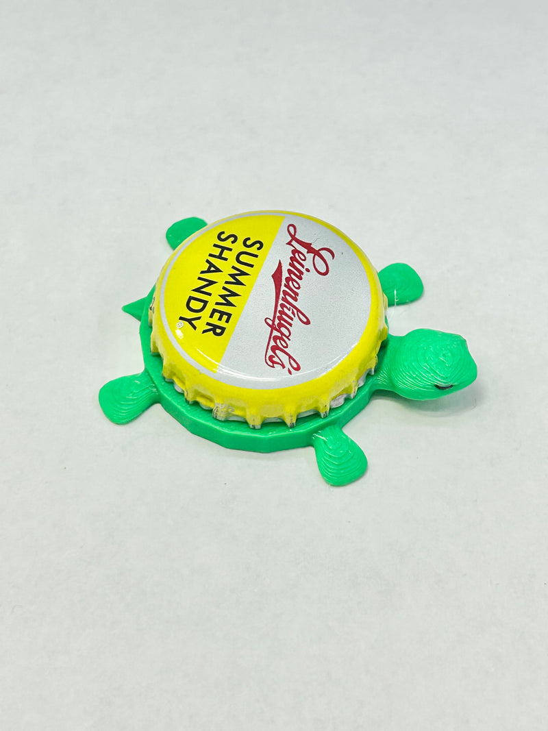 Leinenkugel's Summer Shandy - Bottle Cap Magnet Turtle Shell Shocked Art