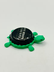 Bourbon County (White Text) - Bottle Cap Magnet Turtle Shell Shocked Art