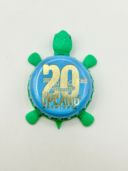 Upland Brewing 20th Anniversary - Bottle Cap Magnet Turtle Shell Shocked Art