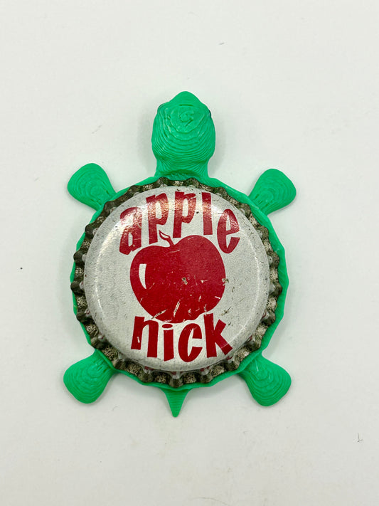 Apple Nick Soda (Vintage) - Bottle Cap Magnet Turtle