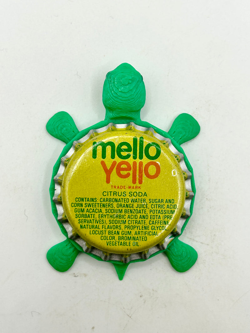 Mello Yello Citrus Soda (Vintage) - Bottle Cap Magnet Turtle Shell Shocked Art