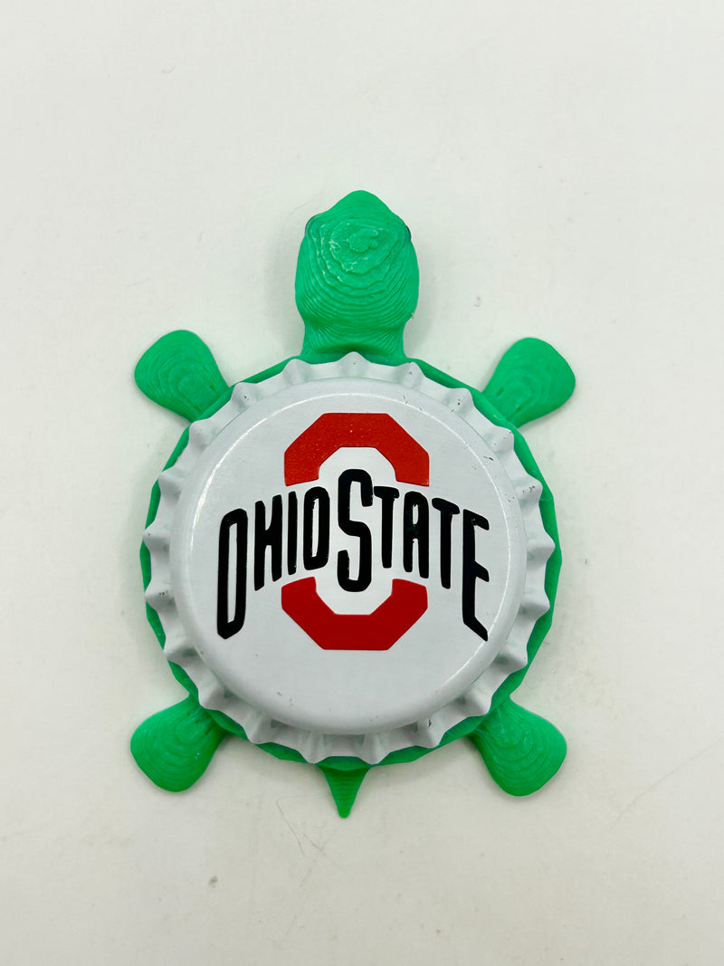 Ohio State - Bottle Cap Magnet Turtle Shell Shocked Art