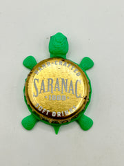 Saranac Soft Drinks (Vintage) - Bottle Cap Magnet Turtle Shell Shocked Art