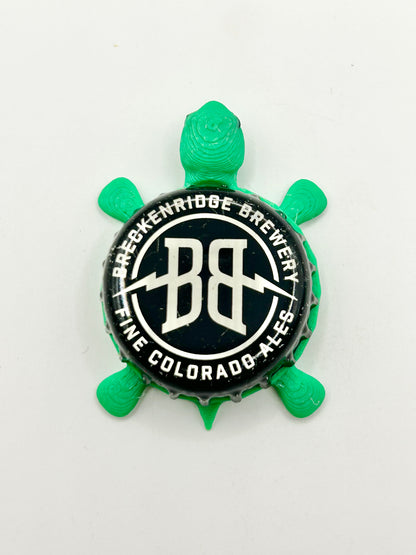 Breckenridge Brewery, Fine Colorado Ales (Black) - Bottle Cap Magnet Turtle Shell Shocked Art