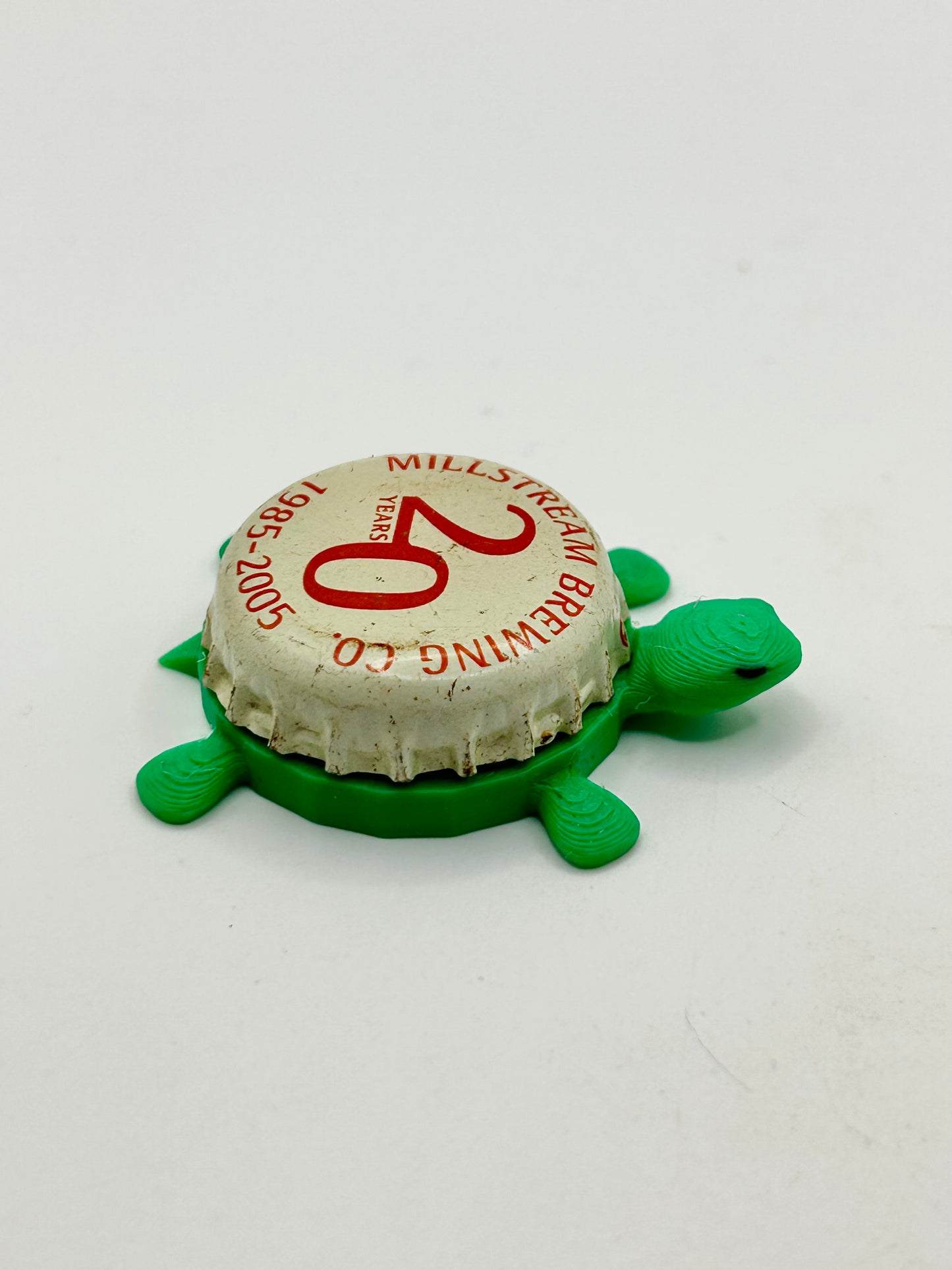 Millstream Brewing (20 Years) - Bottle Cap Magnet Turtle Shell Shocked Art