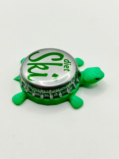 Diet Ski - Bottle Cap Magnet Turtle Shell Shocked Art