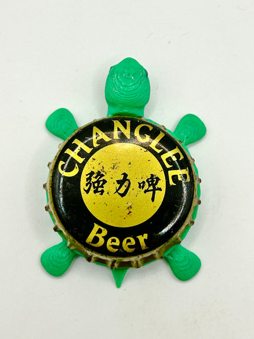 Changlee Beer - Bottle Cap Magnet Turtle Shell Shocked Art