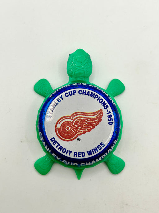 Detroit Red Wings Stanley Cup Champions (1950) - Bottle Cap Magnet Turtle Shell Shocked Art