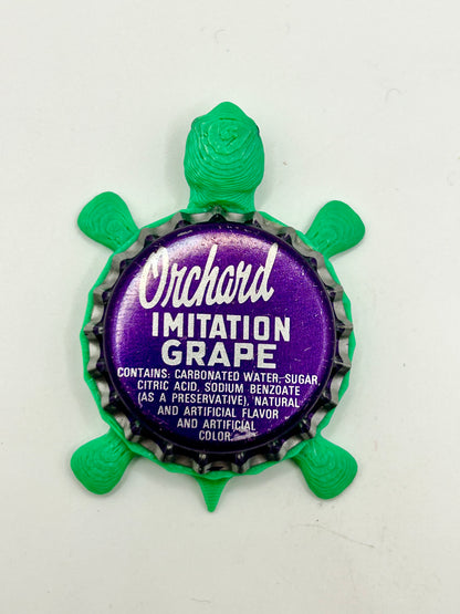Orchard Grape Soda - Bottle Cap Magnet Turtle Shell Shocked Art