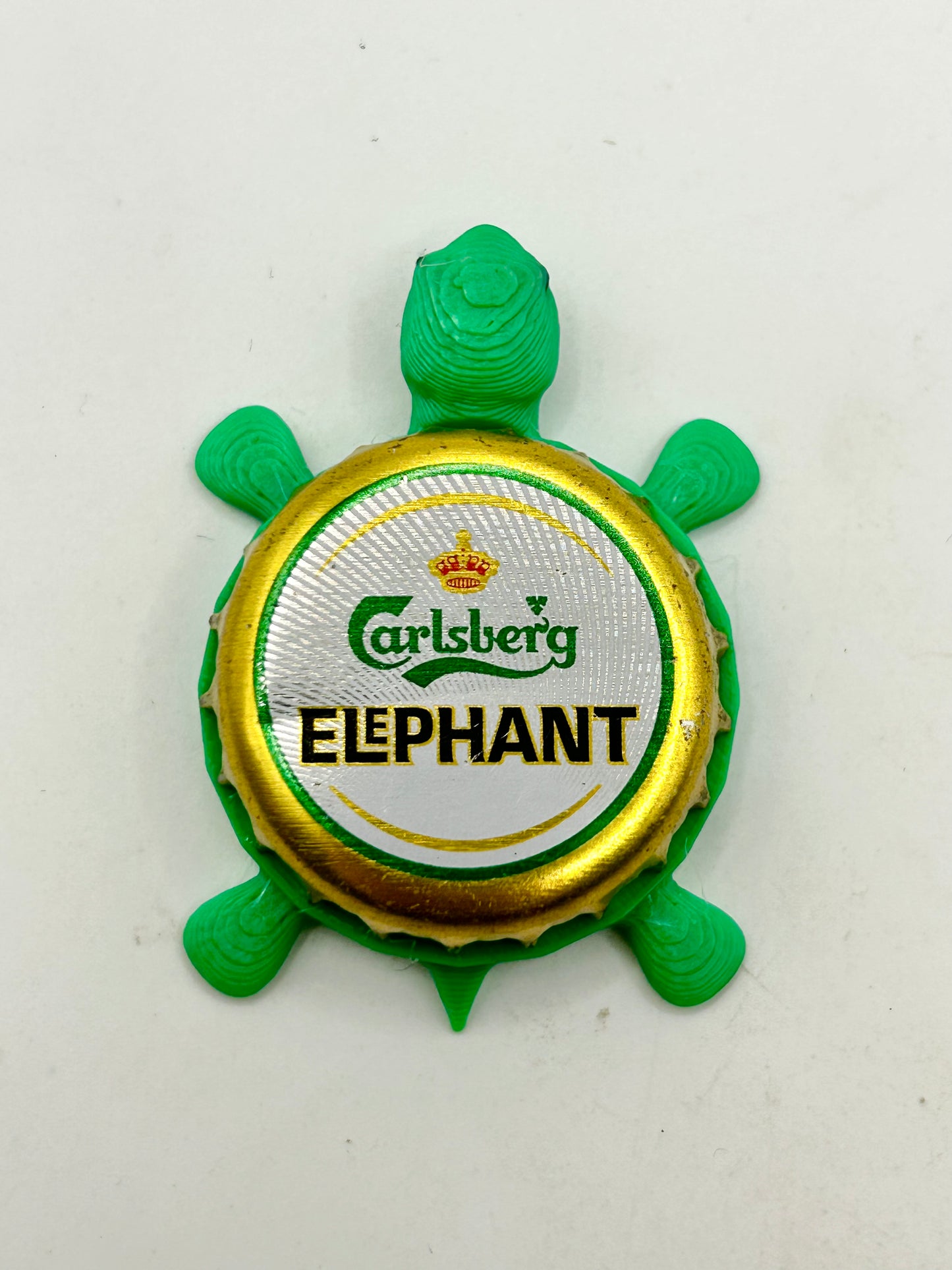 Carlsberg Elephant Pilsner - Bottle Cap Magnet Turtle Shell Shocked Art