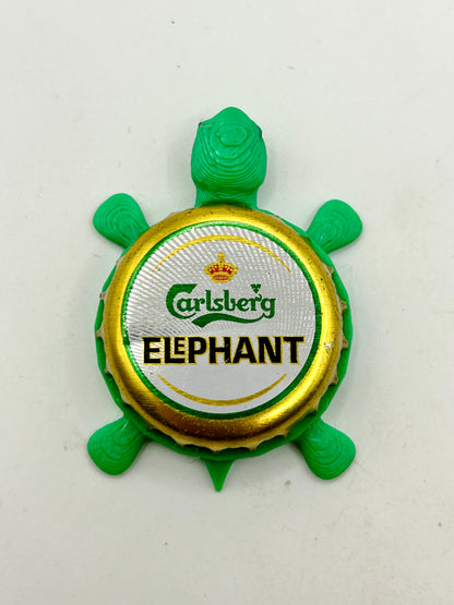 Carlsberg Elephant Pilsner - Bottle Cap Magnet Turtle Shell Shocked Art