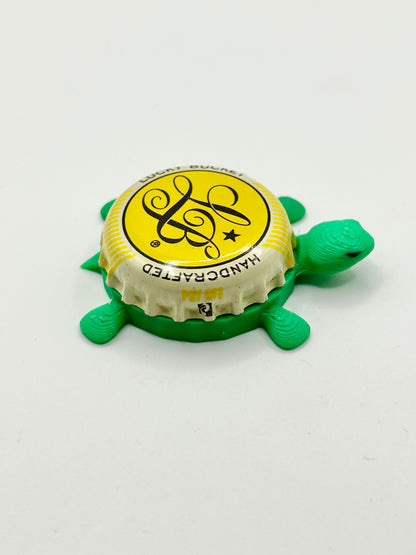 Lucky Bucket Brewing (Yellow) - Bottle Cap Magnet Turtle Shell Shocked Art
