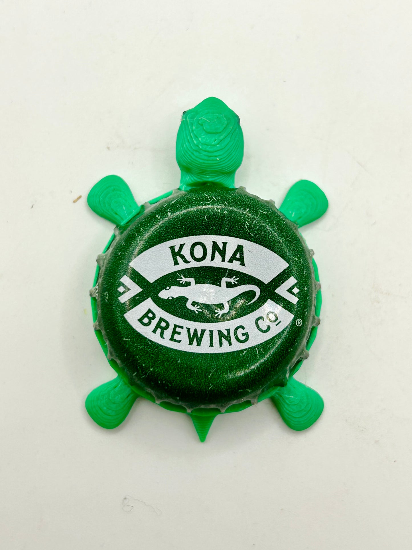 Kona Brewing (Green) - Bottle Cap Magnet Turtle Shell Shocked Art