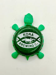 Kona Brewing (Green) - Bottle Cap Magnet Turtle Shell Shocked Art