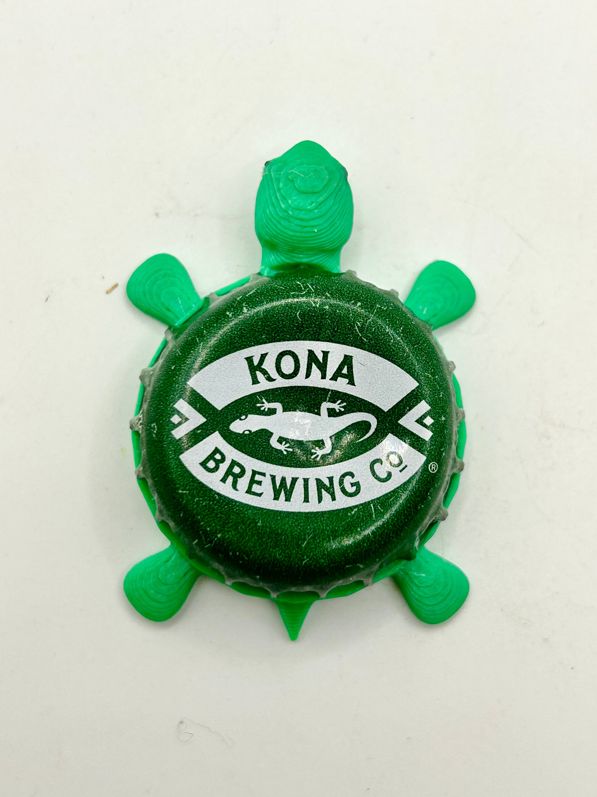 Kona Brewing (Green) - Bottle Cap Magnet Turtle Shell Shocked Art