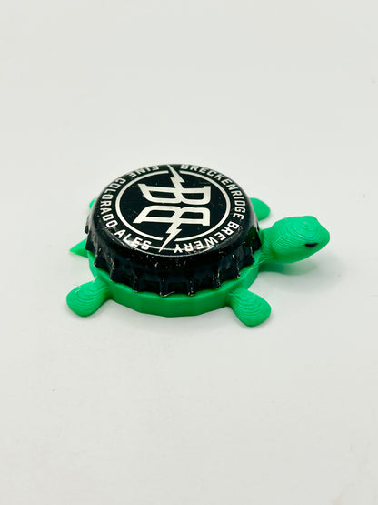 Breckenridge Brewery, Fine Colorado Ales (Black) - Bottle Cap Magnet Turtle Shell Shocked Art