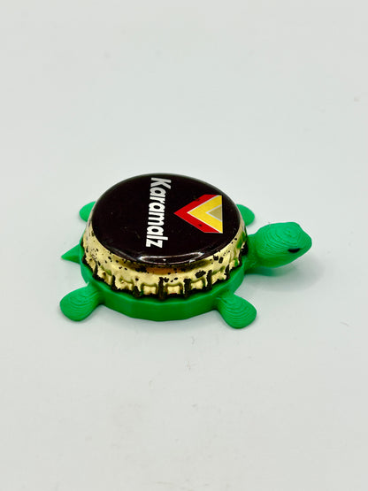 Karamalz Beer - Bottle Cap Magnet Turtle Shell Shocked Art