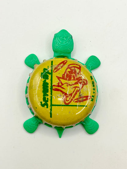 7 Up Soda Daffy Duck (Vintage) - Bottle Cap Magnet Turtle Shell Shocked Art