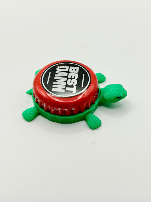 Best Damn Brewing (Red) - Bottle Cap Magnet Turtle