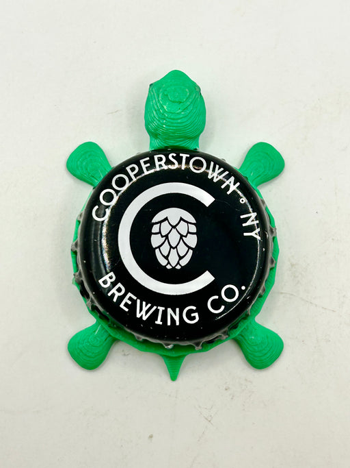 Cooperstown Brewing - Bottle Cap Magnet Turtle Shell Shocked Art