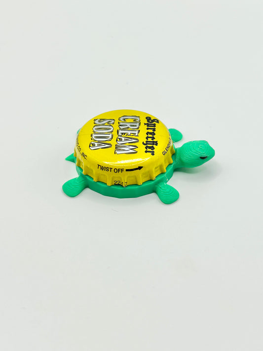 Sprecher Cream Soda (Yellow) - Bottle Cap Magnet Turtle