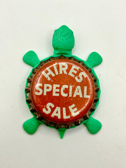 Hires Special Sale (Vintage) - Bottle Cap Magnet Turtle Shell Shocked Art