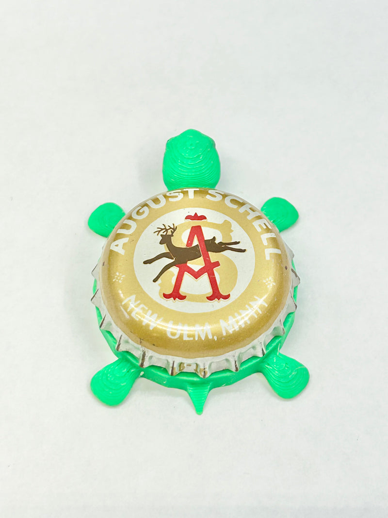 August Schell Brewing (Gold) - Bottle Cap Magnet Turtle Shell Shocked Art
