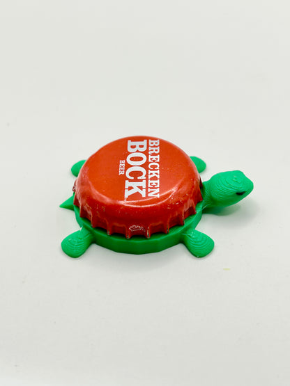 Brecken Bock Beer - Bottle Cap Magnet Turtle Shell Shocked Art