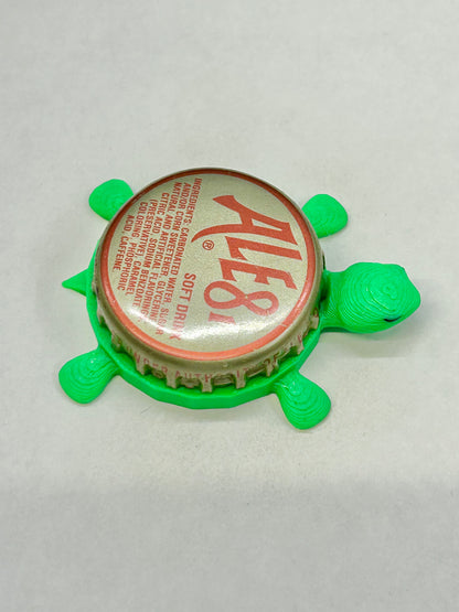 Ale8 - Bottle Cap Magnet Turtle Shell Shocked Art
