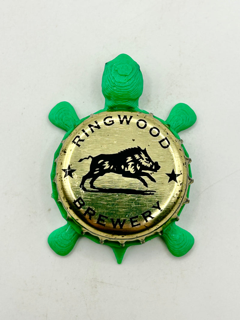 Ringwood Brewery (Gold) - Bottle Cap Magnet Turtle Shell Shocked Art