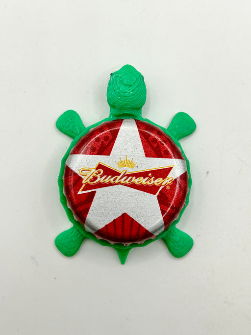Budweiser Patriotic (Red and White Star) - Bottle Cap Magnet Turtle Shell Shocked Art