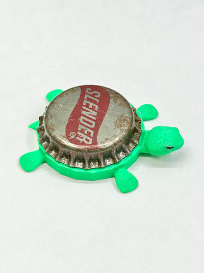 Slender (Vintage) - Bottle Cap Magnet Turtle Shell Shocked Art