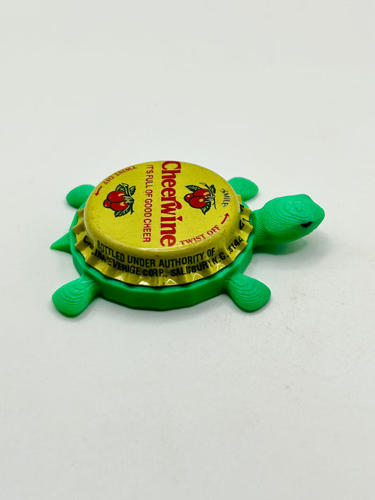 Cheerwine (Vintage Yellow) - Bottle Cap Magnet Turtle Shell Shocked Art