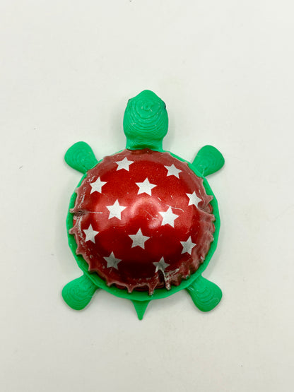 Red Stars (Dome Shell) - Bottle Cap Magnet Turtle Shell Shocked Art