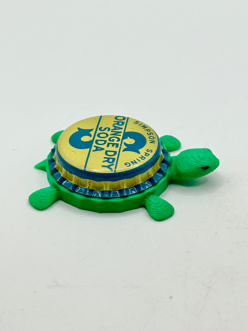Orange Dry Soda - Bottle Cap Magnet Turtle Shell Shocked Art
