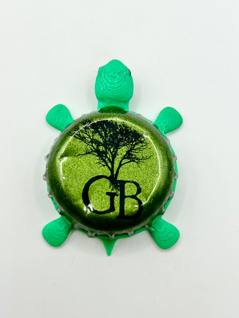 Greenbush Brewing - Bottle Cap Magnet Turtle Shell Shocked Art
