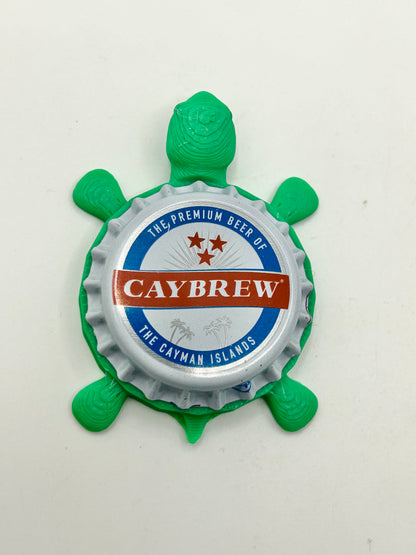 Caybrew (Cayman Islands) - Turtle Bottle Cap Magnet Shell Shocked Art