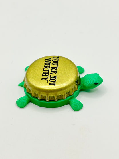 You’re Not Worthy - Stone Brewing - Bottle Cap Magnet Turtle Shell Shocked Art