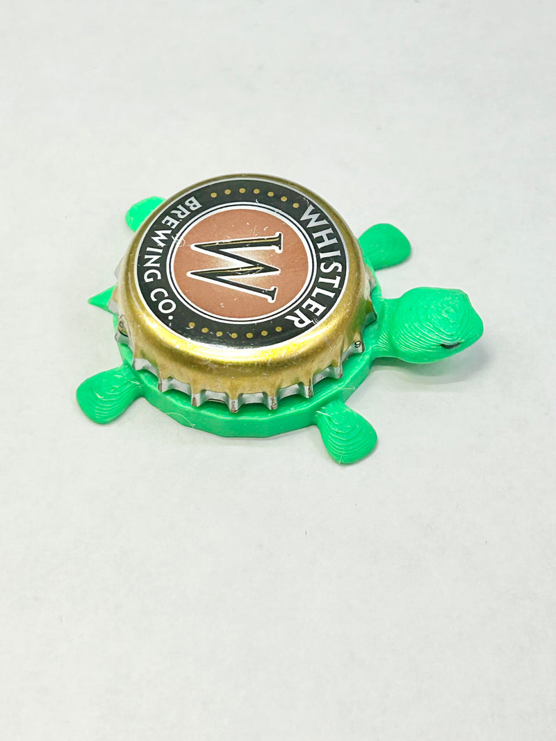 Whistler Brewing - Bottle Cap Magnet Turtle Shell Shocked Art