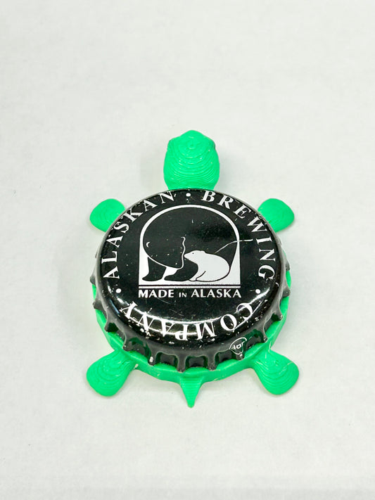 Alaskan Brewing (Black) - Bottle Cap Magnet Turtle
