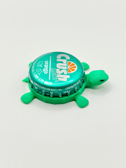 Orange Crush Light Soda - Bottle Cap Magnet Turtle Shell Shocked Art