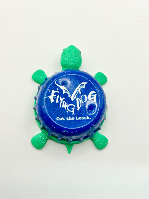 Flying Dog Cut the Leash - Bottle Cap Magnet Turtle Shell Shocked Art
