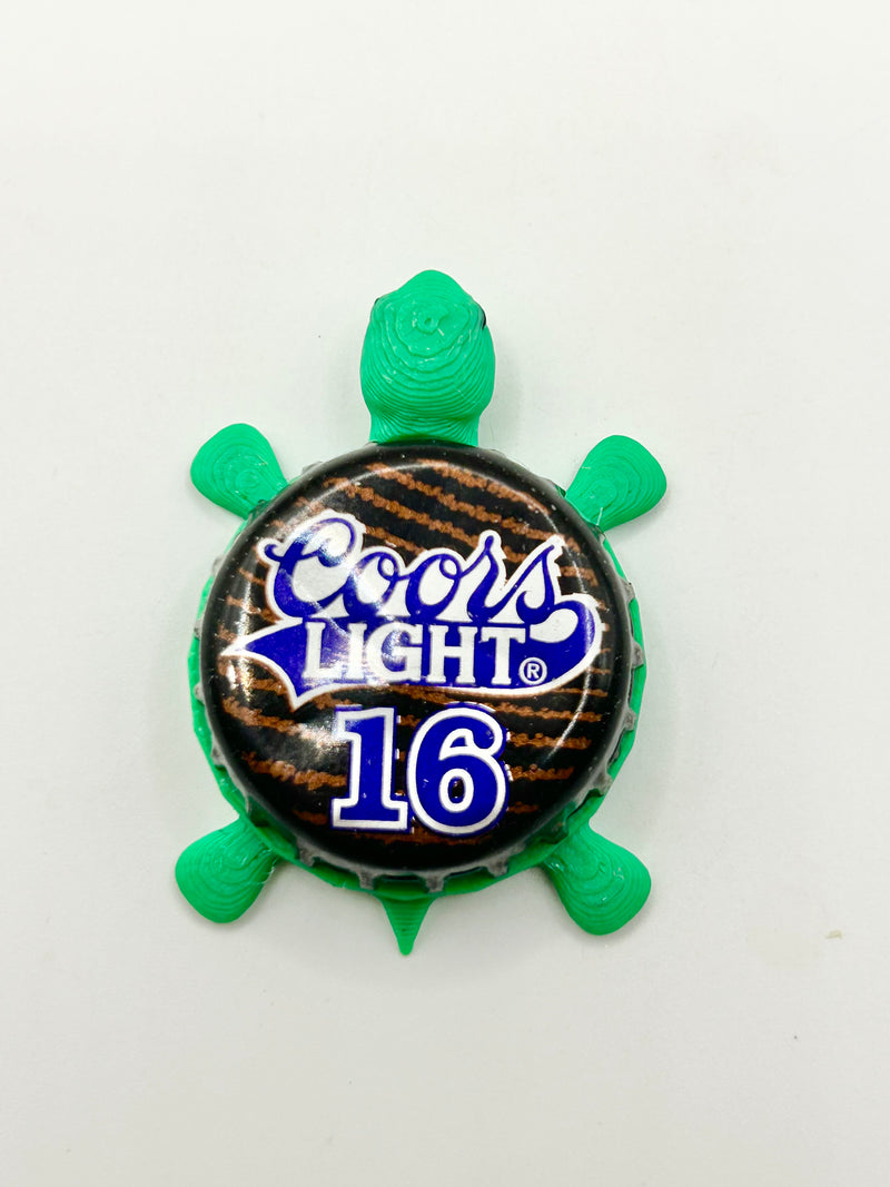 Coors Light 16 - Bottle Cap Magnet Turtle Shell Shocked Art