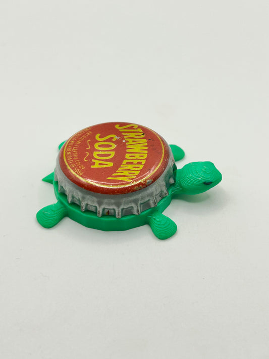 Strawberry Soda (Vintage) - Bottle Cap Magnet Turtle