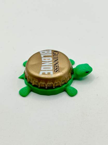 Guinness Blonde - Bottle Cap Magnet Turtle Shell Shocked Art