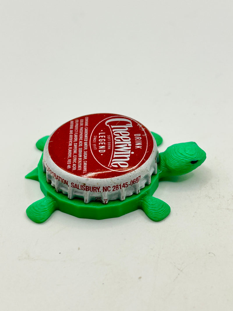 Cheerwine Legend - Bottle Cap Magnet Turtle Shell Shocked Art
