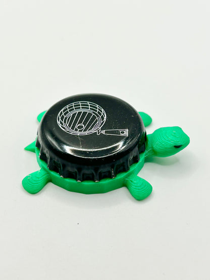 Jackie O’s Brewing - Bottle Cap Magnet Turtle Shell Shocked Art