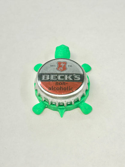 Beck’s NA (Non Alcoholic) - Bottle Cap Magnet Turtle Shell Shocked Art