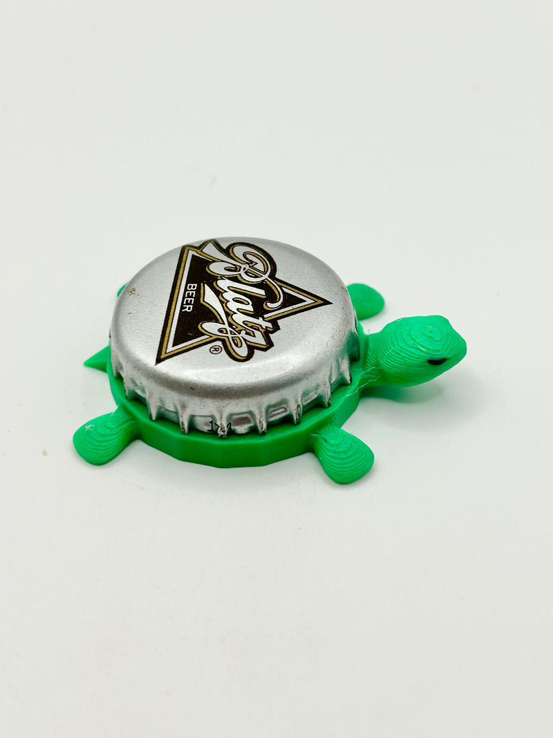 Blatz Beer - Bottle Cap Magnet Turtle Shell Shocked Art