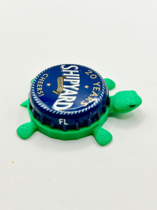 Shipyard Brewing (20 Years) - Bottle Cap Magnet Turtle Shell Shocked Art